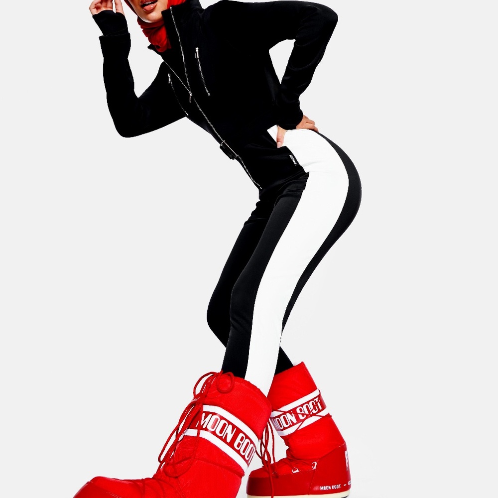 black Missguided ski slim fit snow suit